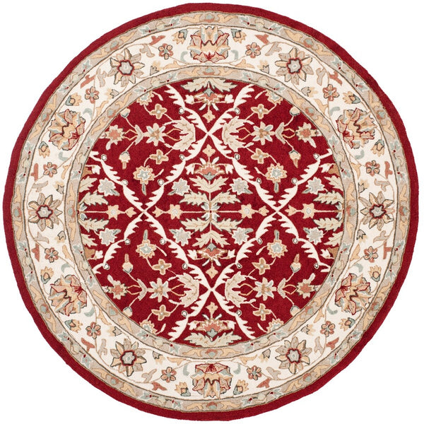 Safavieh Hannah Hand Hooked  Rug Red / Ivory EZC717A-3
