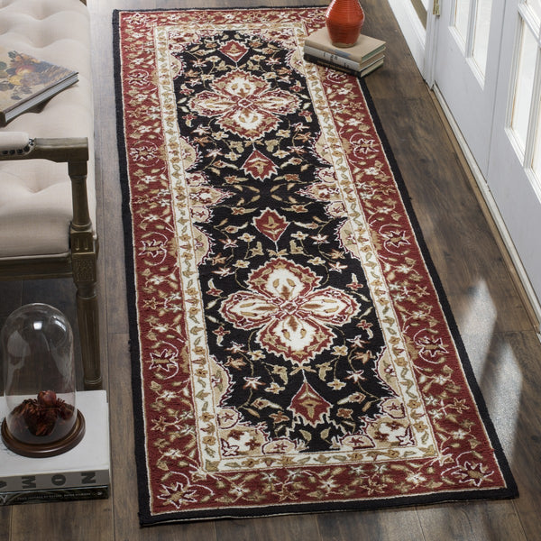 Safavieh Hardwick Hand Hooked Polypropylene Rug Black / Red EZC718B-3