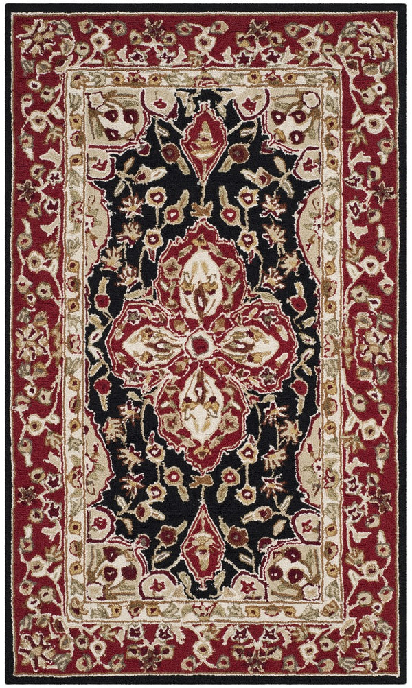 Safavieh Hardwick Hand Hooked Polypropylene Rug Black / Red EZC718B-3