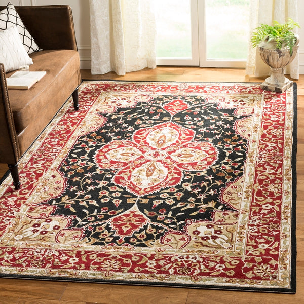 Safavieh Hardwick Hand Hooked Polypropylene Rug Black / Red EZC718B-3