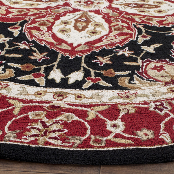 Safavieh Hardwick Hand Hooked Polypropylene Rug Black / Red EZC718B-3