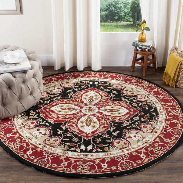 Safavieh Hardwick Hand Hooked Polypropylene Rug Black / Red EZC718B-3