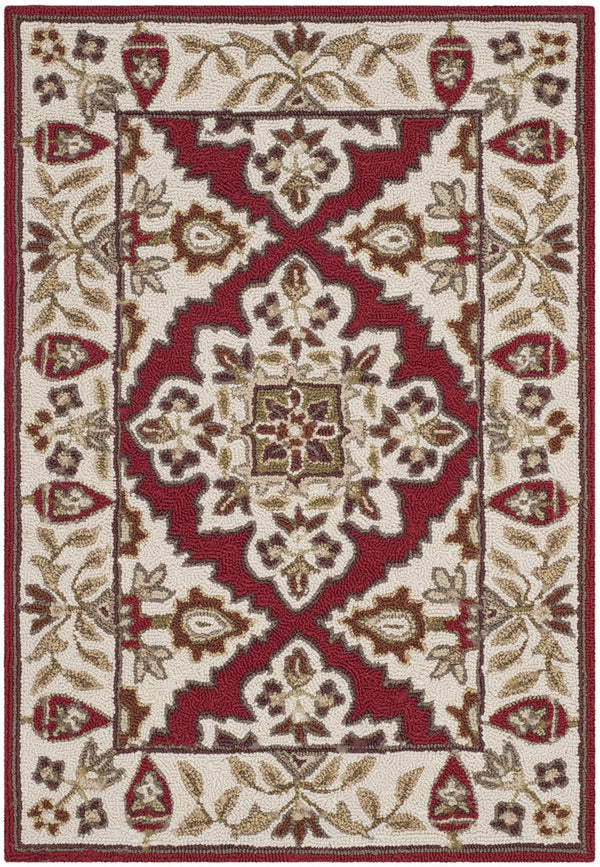 Safavieh Sophia Hand Hooked Polypropylene Rug Ivory / Ivory EZC721A-3