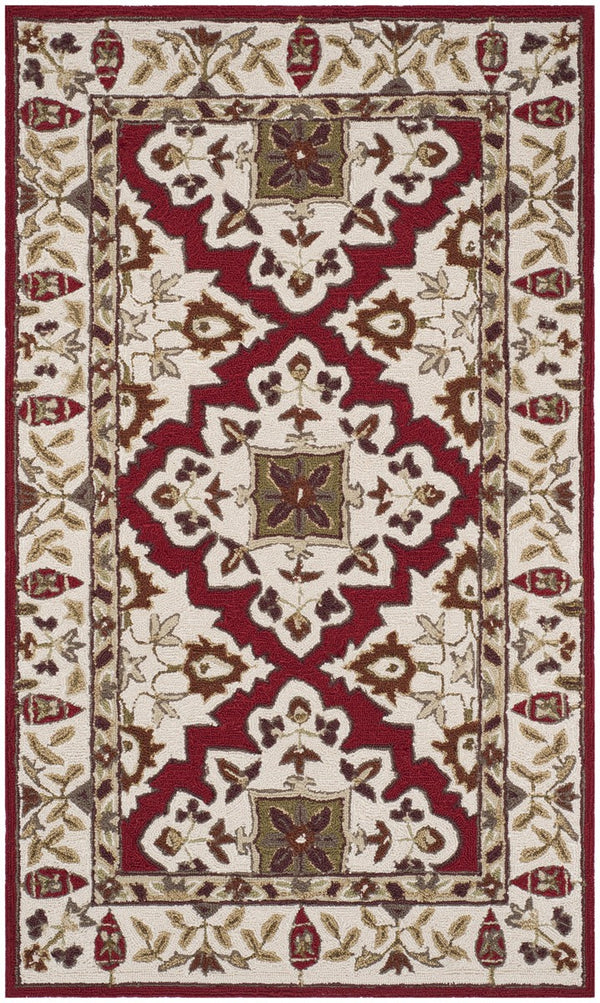 Safavieh Sophia Hand Hooked Polypropylene Rug Ivory / Ivory EZC721A-3