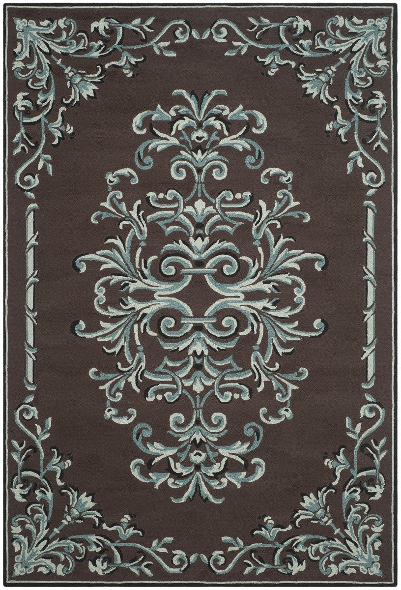 Safavieh Thames Hand Hooked  Rug Chocolate / Multi EZC735D-3