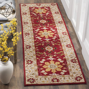 Safavieh Easy Care Hand Hooked  Rug Red / Ivory EZC751C-3