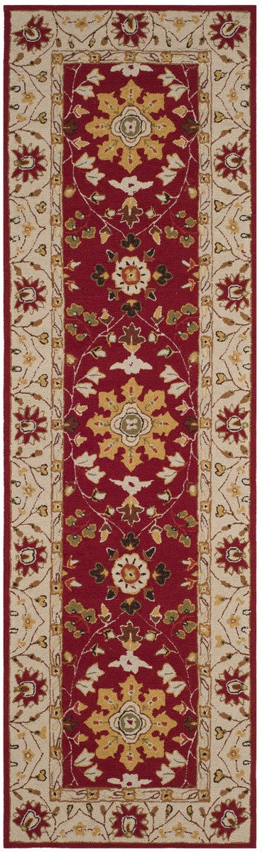 Safavieh Easy Care Hand Hooked  Rug Red / Ivory EZC751C-3