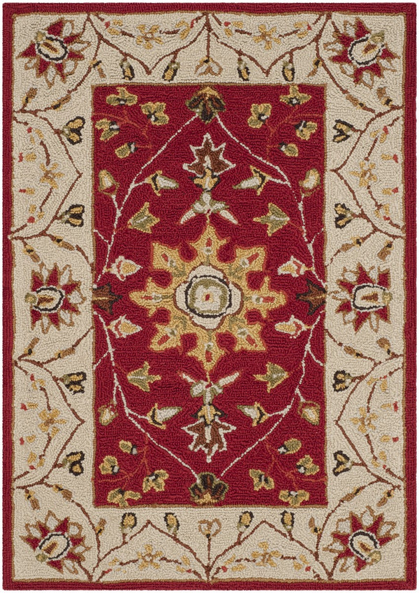 Safavieh Easy Care Hand Hooked  Rug Red / Ivory EZC751C-3