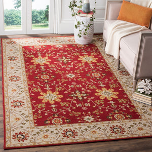 Safavieh Easy Care Hand Hooked  Rug Red / Ivory EZC751C-3