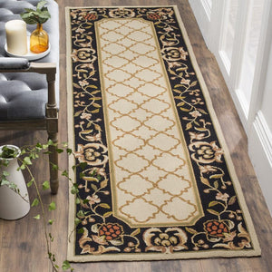 Safavieh Alsace Hand Hooked Polypropylene Rug Ivory / Black EZC753A-3