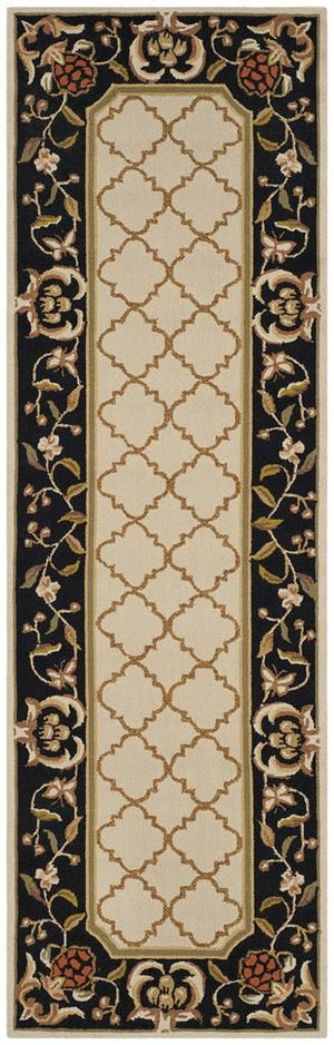 Safavieh Alsace Hand Hooked Polypropylene Rug Ivory / Black EZC753A-3