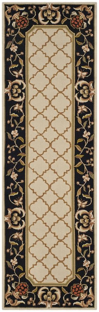 Safavieh Alsace Hand Hooked Polypropylene Rug Ivory / Black EZC753A-3