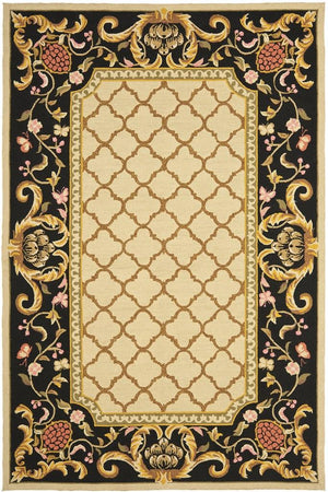 Safavieh Alsace Hand Hooked Polypropylene Rug Ivory / Black EZC753A-3