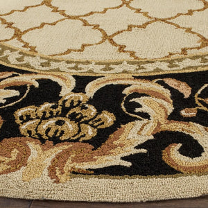 Safavieh Alsace Hand Hooked Polypropylene Rug Ivory / Black EZC753A-3