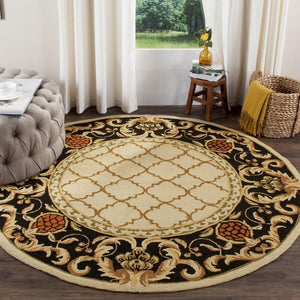 Safavieh Alsace Hand Hooked Polypropylene Rug Ivory / Black EZC753A-3