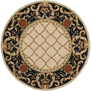 Safavieh Alsace Hand Hooked Polypropylene Rug Ivory / Black EZC753A-3