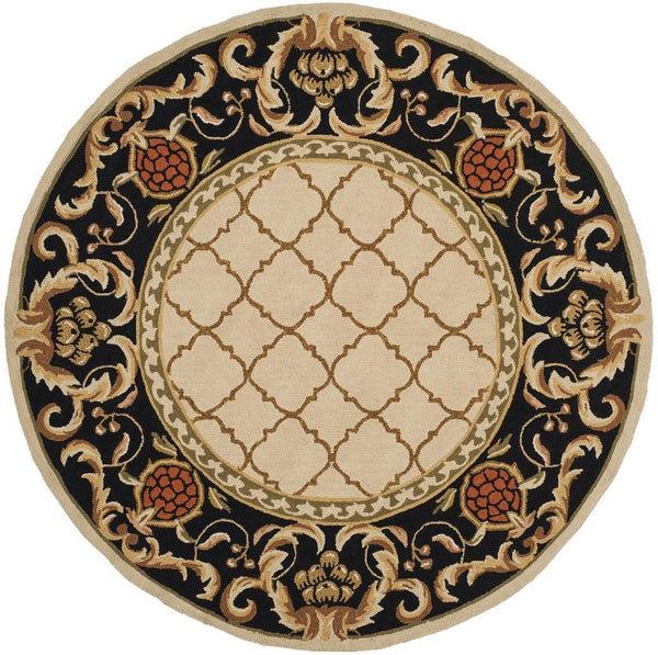 Safavieh Alsace Hand Hooked Polypropylene Rug Ivory / Black EZC753A-3