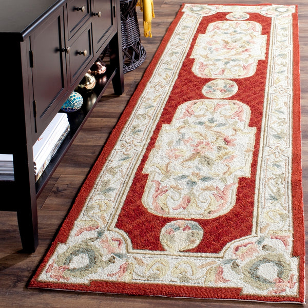 Safavieh Claiborne Hand Hooked Polypropylene Rug Ivory / Red EZC755A-3