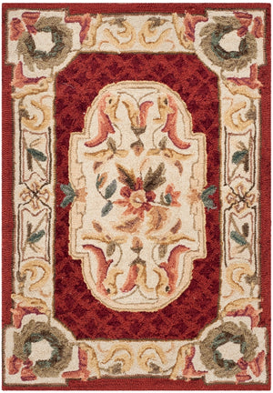 Safavieh Claiborne Hand Hooked Polypropylene Rug Ivory / Red EZC755A-3
