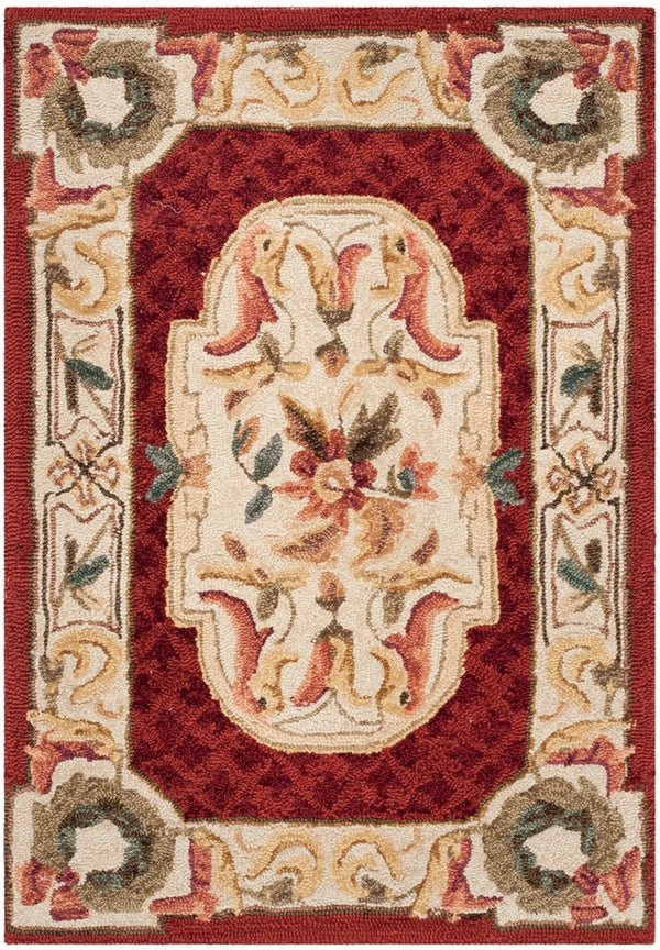 Safavieh Claiborne Hand Hooked Polypropylene Rug Ivory / Red EZC755A-3