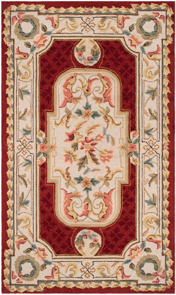 Safavieh Claiborne Hand Hooked Polypropylene Rug Ivory / Red EZC755A-3