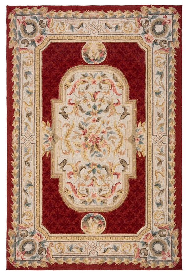 Safavieh Claiborne Hand Hooked Polypropylene Rug Ivory / Red EZC755A-3