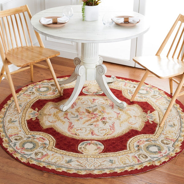 Safavieh Claiborne Hand Hooked Polypropylene Rug Ivory / Red EZC755A-3