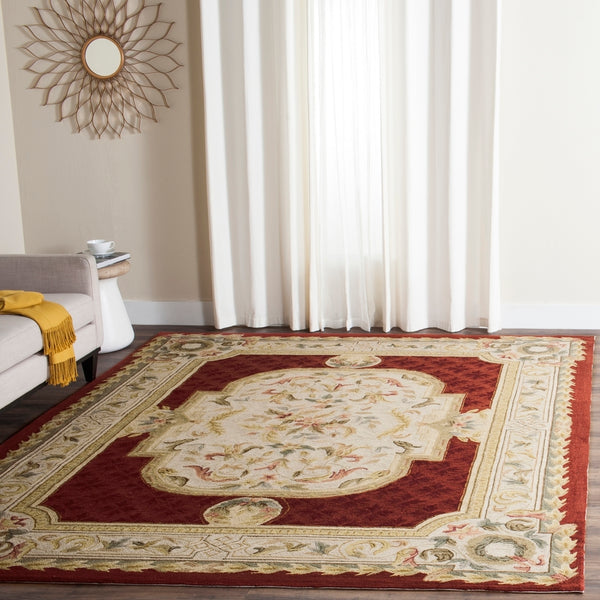 Safavieh Claiborne Hand Hooked Polypropylene Rug Ivory / Red EZC755A-3