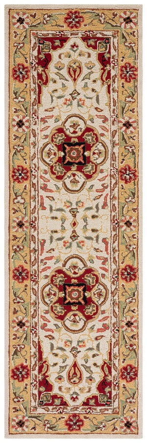 Safavieh Bridgport Easy Care Hand Hooked Polypropylene Rug Creme / Red EZC757F-3