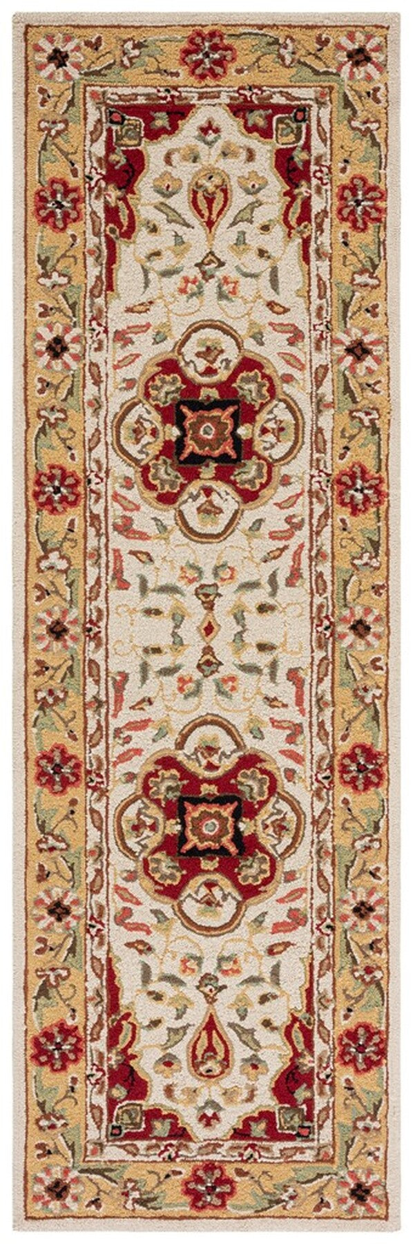 Safavieh Bridgport Easy Care Hand Hooked Polypropylene Rug Creme / Red EZC757F-3