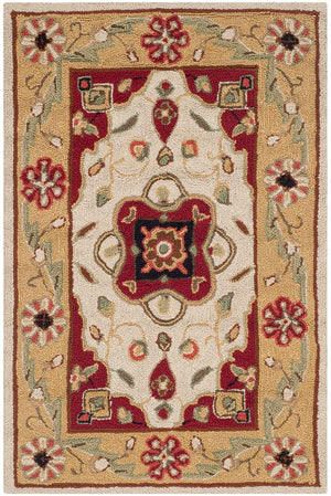 Safavieh Bridgport Easy Care Hand Hooked Polypropylene Rug Creme / Red EZC757F-3