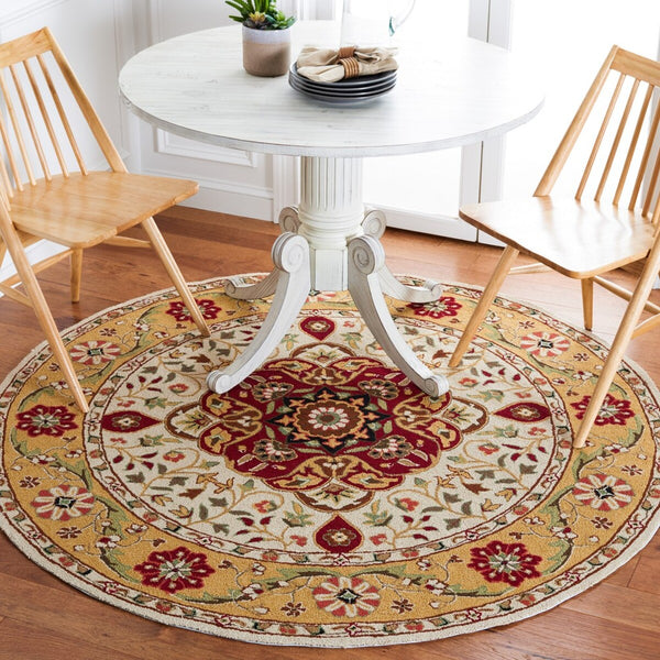 Safavieh Bridgport Easy Care Hand Hooked Polypropylene Rug Creme / Red EZC757F-3