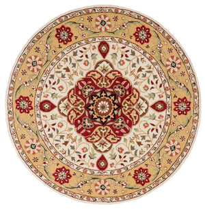 Safavieh Bridgport Easy Care Hand Hooked Polypropylene Rug Creme / Red EZC757F-3