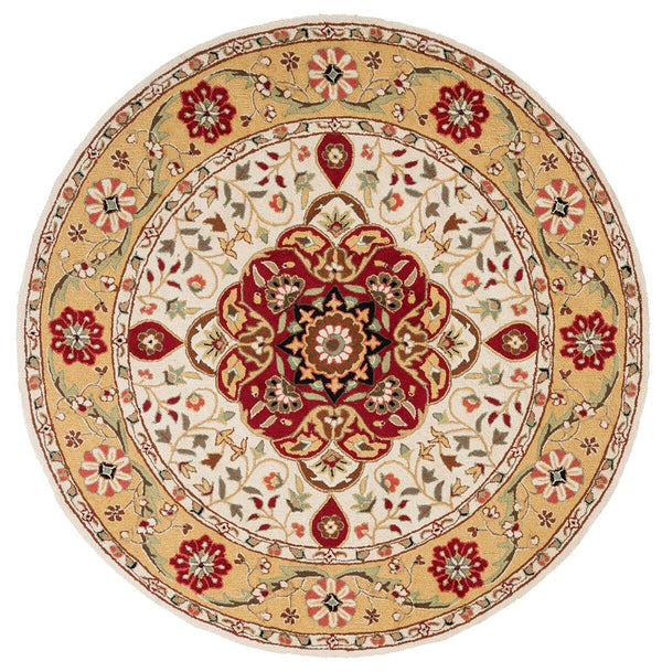 Safavieh Bridgport Easy Care Hand Hooked Polypropylene Rug Creme / Red EZC757F-3