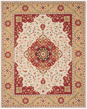 Safavieh Bridgport Easy Care Hand Hooked Polypropylene Rug Creme / Red EZC757F-3