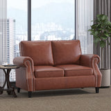 Christopher Knight Home® - Noble House - Lawton Contemporary Faux Leather Loveseat with Nailhead Trim