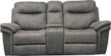 Parker House Mason - Carbon Power Reclining Sofa And Loveseat Light Grey 100% Polyester (W) Mma-32ph-crb