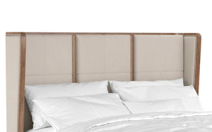 A.R.T. Furniture Passage California King Upholstered Bed In Natural Oak - Luxurious Velvet, Transitional Style Design Beige, Brown Ash Solids,Knotty Oak Veneers,Foam,Fabric,Metal 287147-2302