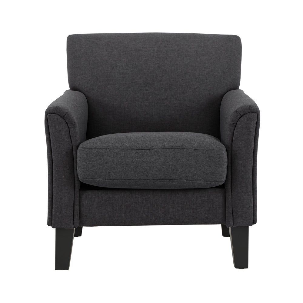 Homelegance By Top-Line Huntley Modern Accent Chair Dark Grey Linen