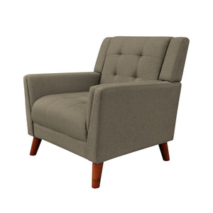 English Elm Christopher Knight Home® - Mid-century Candace Armchair with Tufted Waffle Stitching, Plush Fabric Comfort and Solid Rubber Legs Mocha 30 L x 28.75 W x 18 H 62263.00MCA