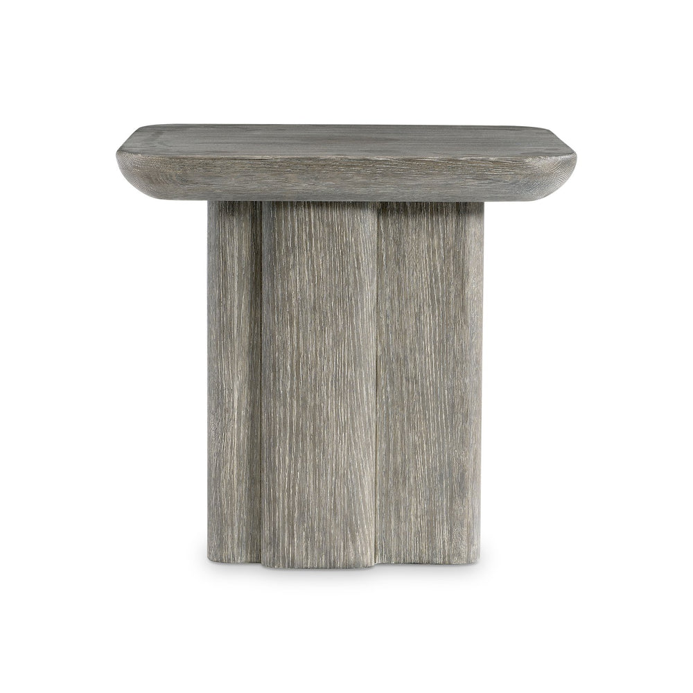 Bernhardt Bernhardt Monolith Side Table — Wirebrushed Oak Rustic Modern Accent Table With Sculptural Geometry And Texture 343125