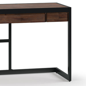English Elm Erina Small Desk - Industrial-Contemporary Acacia Wood With Distressed Charcoal Finish & Storage B136P158630