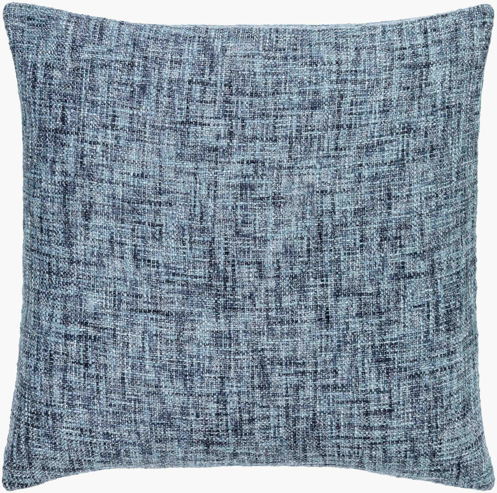 Surya Ezequiel 18"X18" Modern Accent Pillow - Luxurious Cotton Blend, Stylish Texture For Any Room Decor Dark Blue Cotton,Polyester,Cotton,Polyester Ezq002-2222d