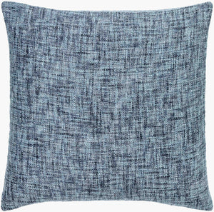 Surya Ezequiel 18"X18" Modern Accent Pillow - Luxurious Cotton Blend, Stylish Texture For Any Room Decor Dark Blue Cotton,Polyester,Cotton,Polyester Ezq002-2222d