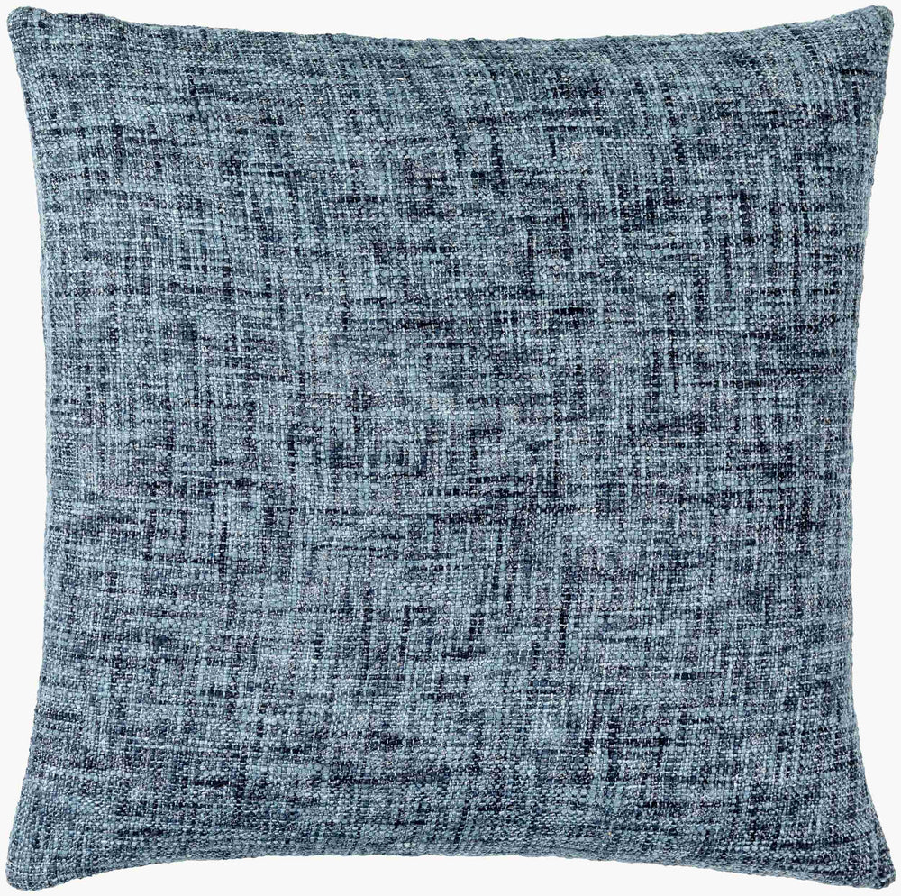 Surya Ezequiel 18"X18" Modern Accent Pillow - Luxurious Cotton Blend, Stylish Texture For Any Room Decor Dark Blue Cotton,Polyester,Cotton,Polyester Ezq002-2222d