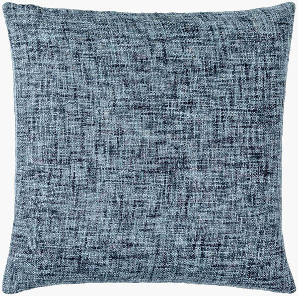 Surya Ezequiel 18"X18" Modern Accent Pillow - Luxurious Cotton Blend, Stylish Texture For Any Room Decor Dark Blue Cotton,Polyester,Cotton,Polyester Ezq002-2222d