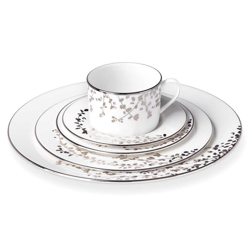 Lenox Kate Spade Gardner Street Platinum 5-Piece Place Setting Metallic, WHITE BONE CHINA 807843