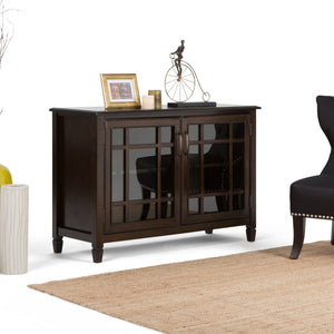 English Elm Connaught Low Storage Cabinet - Handcrafted Dark Chestnut Brown With Adjustable Shelves & Style B136P158126