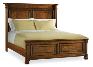 Hooker Furniture Tynecastle California King Panel Bed With Distressed Chestnut Alder Veneers And Aged Copper Hardware 90.75 L x 86.50W x 68.00H 5323-90266