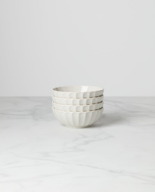 Lenox French Perle Scallop 4-Piece Bowl Set White, WHITE STONEWARE 893545